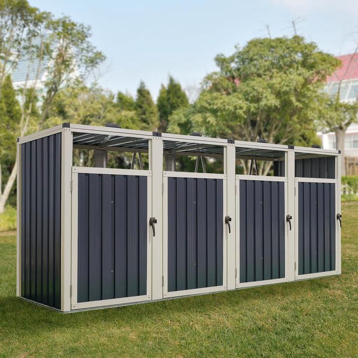 [pro.tec] Containerombouw Tarbek antraciet 121x292x82 cm, Huis en Inrichting, Woonaccessoires | Prullenbakken, Verzenden
