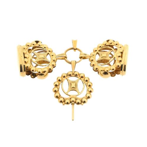 Antiek gouden hanger van een horlogesleutel (voor aan een..., Sieraden, Tassen en Uiterlijk, Bedels, Gebruikt, Overige merken