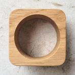 HOCHO Eikenhouten Vierkante Servetring 50x50x30 mm – Stij., Huis en Inrichting, Ophalen of Verzenden, Nieuw