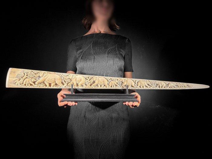 Geen reserveprijs - Extra grote gesneden zeewolfgebit op, Antiek en Kunst, Kunst | Designobjecten