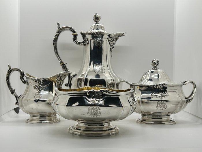 Christofle - Koffieservies (4) - Verzilverd, Vermeil -, Antiek en Kunst, Antiek | Meubels | Tafels