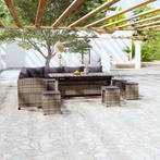 vidaXL 6-delige Loungeset met kussens poly rattan grijs, Tuin en Terras, Meer dan 8 zitplaatsen, Nieuw, Loungeset, Verzenden