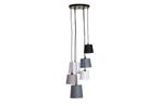Hanglamp LEVELS 6 hanglampen linnen kappen zwartgrijs -, Huis en Inrichting, Lampen | Hanglampen, Ophalen of Verzenden, Nieuw
