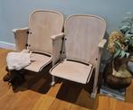 Vintage Theatre Chairs - Refinished for Modern Elegance, Twee, Zo goed als nieuw, Ophalen, Hout