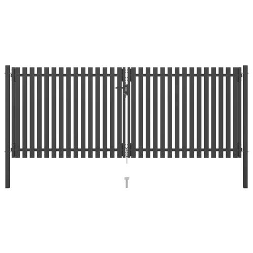 vidaXL Poort 4x1,7 m staal antraciet, Tuin en Terras, Tuinpoorten, Nieuw, Verzenden