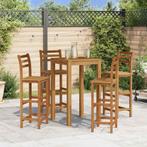 vidaXL Barkrukken 4 st massief acaciahout, Tuin en Terras, Tuinstoelen, Verzenden, Nieuw, Hout