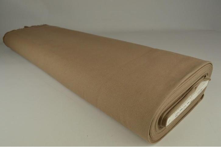 Taupe canvas stof  - Goedkoop op 10 of 30 meter rol, Hobby en Vrije tijd, Stoffen en Lappen, 120 cm of meer, 200 cm of meer, Overige kleuren