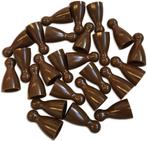 Plastic Spel Pionnen 12x24mm Bruin (25 stuks) | Spellenrijk, Nieuw, Verzenden