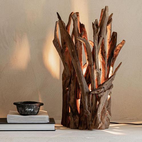 *WOONWINKEL* Must Living Spot Tafellamp Teak Hout Takken, Huis en Inrichting, Lampen | Tafellampen, Nieuw, Verzenden