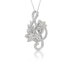 Ketting met hanger - 18 karaat Witgoud -  2.73ct. tw.