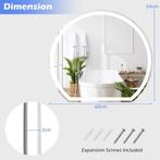 2dekans | Coast 60 x 54 cm LED Badkamerspiegel Ronde, Ophalen of Verzenden, Zo goed als nieuw