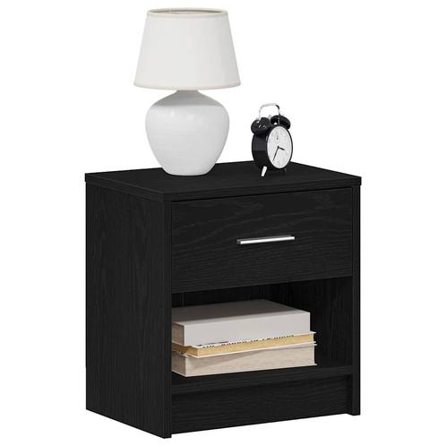vidaXL Nachtkastje met lade 39x28x41 cm zwart, Huis en Inrichting, Slaapkamer | Nachtkastjes, Nieuw, Hout, Verzenden