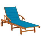 vidaXL Ligbed met kussen massief acaciahout, Tuin en Terras, Ligbedden, Verzenden, Nieuw