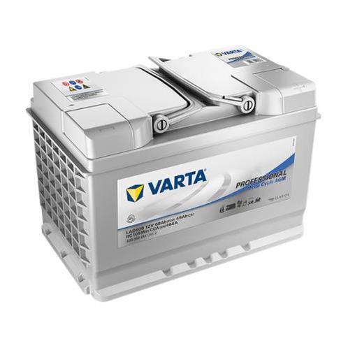 Varta LAD60B  AGM accu 12 volt 60 ah Deep Cycle, Caravans en Kamperen, Camper-accessoires, Nieuw, Ophalen of Verzenden