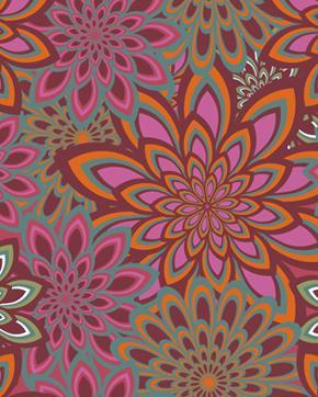 Viscose Sunny Flowers Paars, Hobby en Vrije tijd, Stoffen en Lappen, Paars, Nieuw