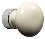 Meubelknop Paddenstoel porselein 30mm ivoor/glans nikkel, Verzenden, Nieuw
