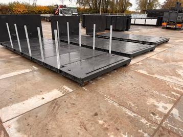 Plateau container optrek laadvloer slede flat VDL Hiab beschikbaar voor biedingen