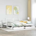 vidaXL Slaapbank met onderschuifbed/lades zonder matras, Huis en Inrichting, Eenpersoons, Verzenden, Wit, Nieuw