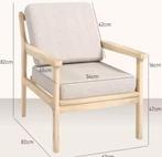 Loungestoel met Houten Frame – Linnenlook &amp; Kussens, Verzenden, Nieuw