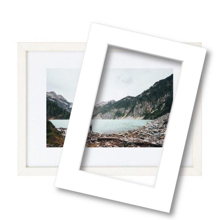 Fotolijst met passe partout 60x80cm hout wit, Huis en Inrichting, Woonaccessoires | Lijsten