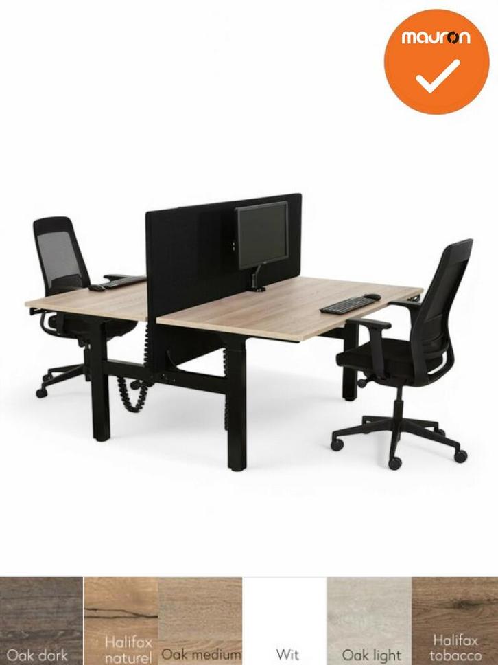 Duo bureau - slinger verstelbaar zit sta - maat en kleur bla, Zakelijke goederen, Kantoor en Winkelinrichting | Kantoormeubilair en Inrichting