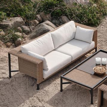 *WOONWINKEL* Brafab Shell Rotan Loungeset Bank Olefin Teddy beschikbaar voor biedingen