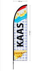 Beachvlag Kaas ontwerp 1 doek 60x240cm, hoogte zonder voet, Diversen, Vlaggen en Wimpels, Nieuw