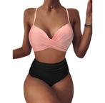 Push up Bikini Badpak Zwart Roze, Kleding | Dames, Badmode en Zwemkleding, Verzenden, Nieuw