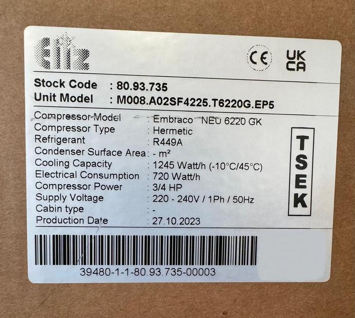 Koelmotoren Laagmodel voor Koeltoonbank, Wandkoeling, R449A,, Zakelijke goederen, Kantoor en Winkelinrichting | Onderdelen