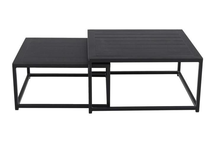 VDG Royalty loungetafel - Set van 2 - zwart, Tuin en Terras, Tuintafels, Nieuw, Overige materialen, Rond, Verzenden