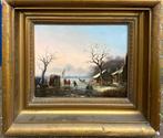 Hendrik Haus (1803-1843) - NO RESERVE - IJsgezicht met koek, Antiek en Kunst, Kunst | Schilderijen | Klassiek