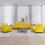 vidaXL 3-delige Loungeset met kussens fluweel geel, Huis en Inrichting, Verzenden, Nieuw, Vierpersoons of meer, Stof