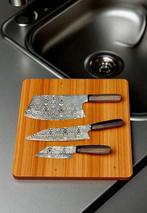 Set of 3, Hand-Forged with Old & Rain Drop engraved pattern