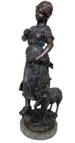 Louis Auguste & François Moreau - Beeld, Shepherdess - 49 cm
