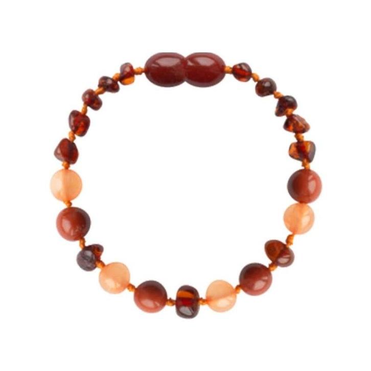 Barnsteen kind armband - cognac - aventurine - jaspis (16, Sieraden, Tassen en Uiterlijk, Armbanden