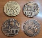 Vaticaan. 4 Medaglie in Bronzo Giovanni XXIII, Paolo VI,, Postzegels en Munten