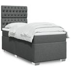 vidaXL Boxspring met matras stof donkergrijs 80x200 cm, Huis en Inrichting, Slaapkamer | Bedden, Eenpersoons, Verzenden, Nieuw