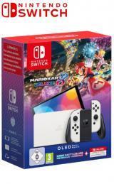 Nintendo Switch OLED Model Wit MK8 Deluxe Bundel Als N & Box, Spelcomputers en Games, Spelcomputers | Nintendo Switch, Zo goed als nieuw