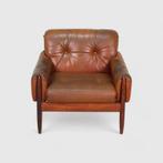 Vintage leren fauteuil - jaren 60, bruin | 01432, Huis en Inrichting, Fauteuils, Nieuw