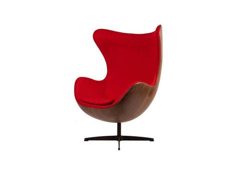 Online Veiling: 1x Egg Chair Rood, Huis en Inrichting, Fauteuils