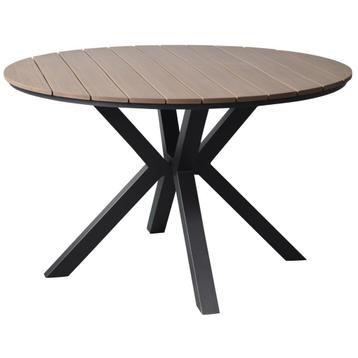 Quincy dining tuintafel aluminium 120xH75 cm rond polywood