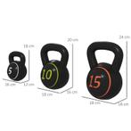TRUUSK Kettlebellset, 3 Kettlebells 2,2 Kg/4,5 Kg/6,8 Kg, Ku, Sport en Fitness, Verzenden, Nieuw