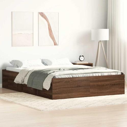 vidaXL Bedframe bruin eikenkleur 120x190 cm, Huis en Inrichting, Slaapkamer | Bedden, 120 cm, 190 cm of minder, Bruin, Twijfelaar