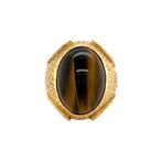 Gouden ring met tijgeroog 20 krt, Sieraden, Tassen en Uiterlijk, Ringen, Ophalen of Verzenden, Nieuw