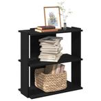 vidaXL Boekenkast 3-laags 60x30x80 cm bewerkt hout zwart, Huis en Inrichting, Kasten | Boekenkasten, Verzenden, Nieuw, Overige houtsoorten