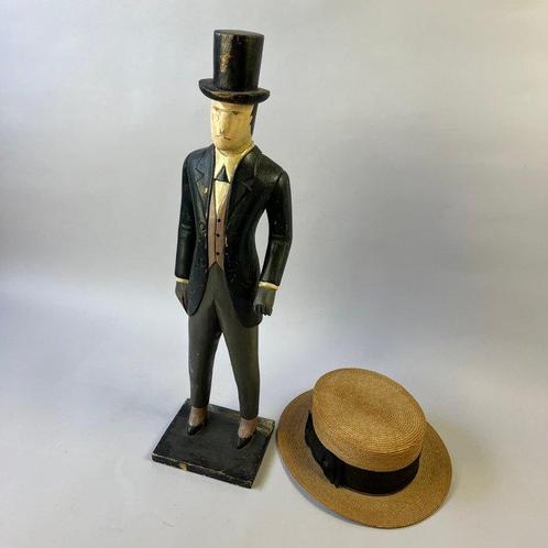 Reclamebord - Rare - XL- Gentleman Store doll - Top hat &, Antiek en Kunst, Curiosa en Brocante