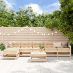 vidaXL 7-delige Loungeset met kussens massief teak, Verzenden, Nieuw, Loungeset, Hout