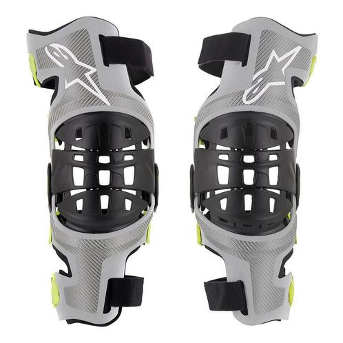 Alpinestars Bionic-7 Zilver Geel Fluo Knie Brace Set, Motoren, Accessoires | Overige, Nieuw, Verzenden