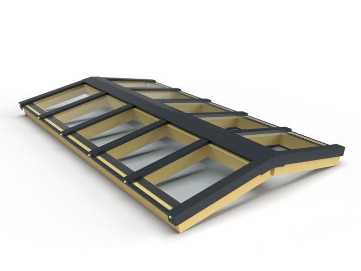 Zelfbouw lichtstraat 10 vak zadeldak 4420x2100mm-Gelaagd enk, Doe-het-zelf en Verbouw, Overige Doe-het-zelf en Verbouw, Nieuw