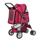 Hondenbuggy met 4 wielen 73x46x100 cm max. 15 kg rood